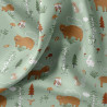 Printed Cotton CANADA Almond / Forest Multicolored